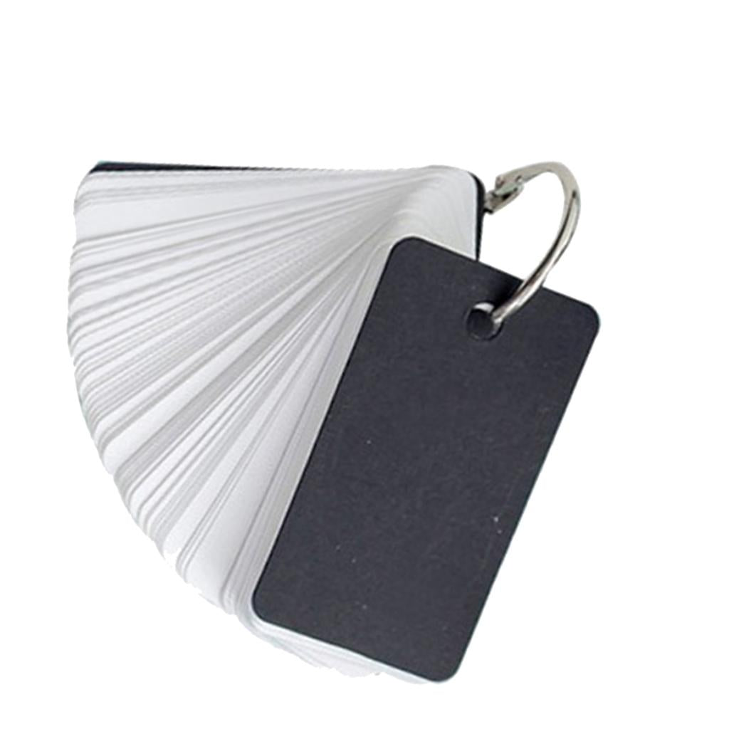 Note Card with Binder Ring Memo Pad DIY flash cards  Black