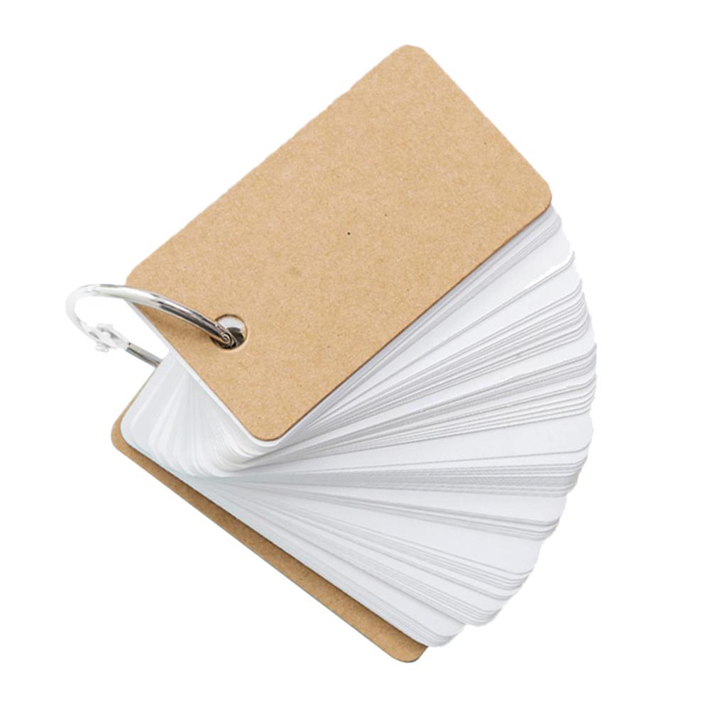 Note Card with Binder Ring Memo Pad DIY flash cards  khaki