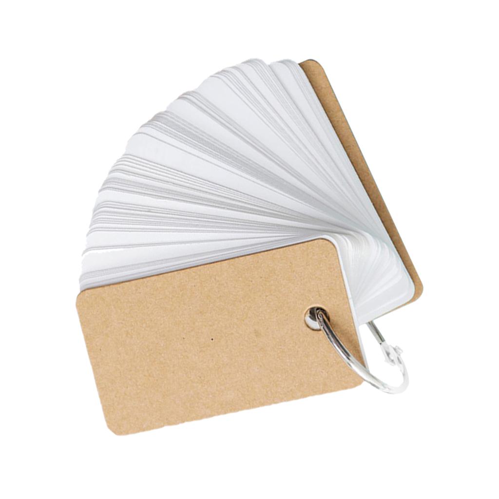 Note Card with Binder Ring Memo Pad DIY flash cards  khaki