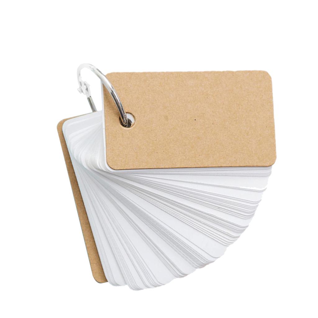 Note Card with Binder Ring Memo Pad DIY flash cards  khaki