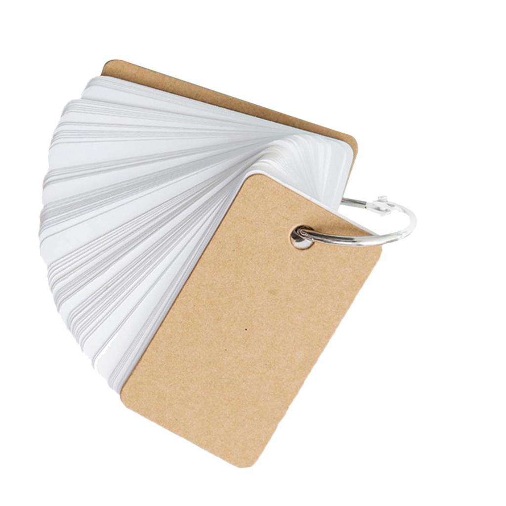 Note Card with Binder Ring Memo Pad DIY flash cards  khaki