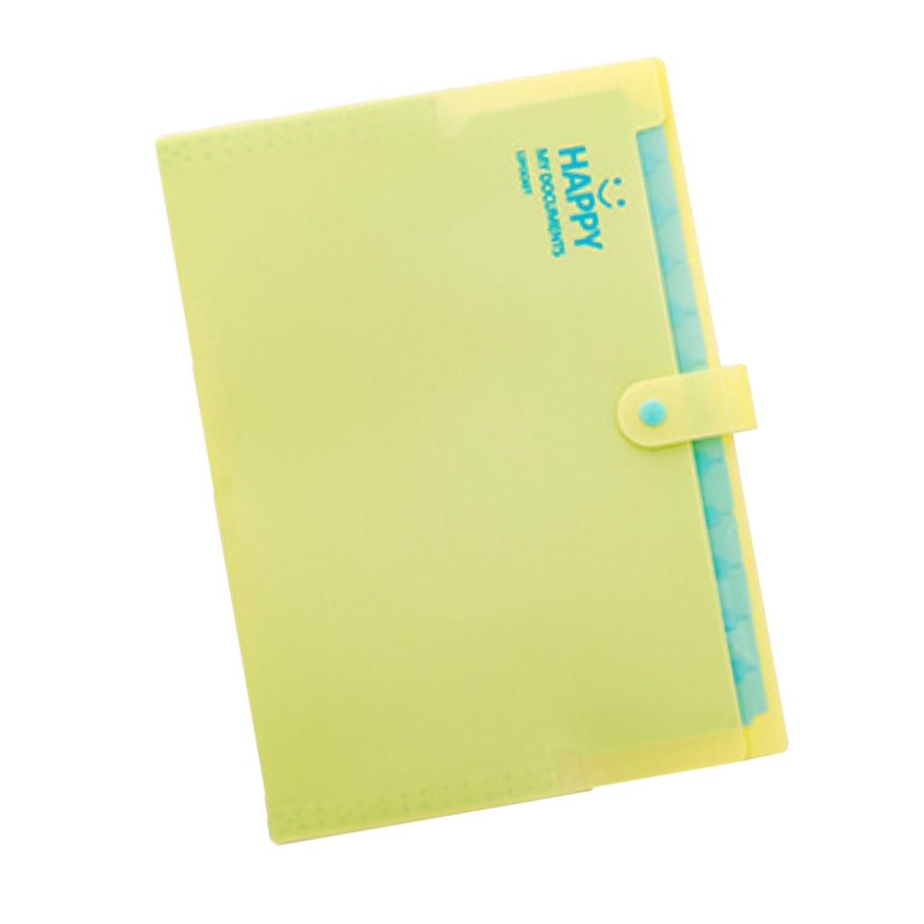 Multi-Layer Folder Document Bag Organizer Expandable Paper Holder Yellow