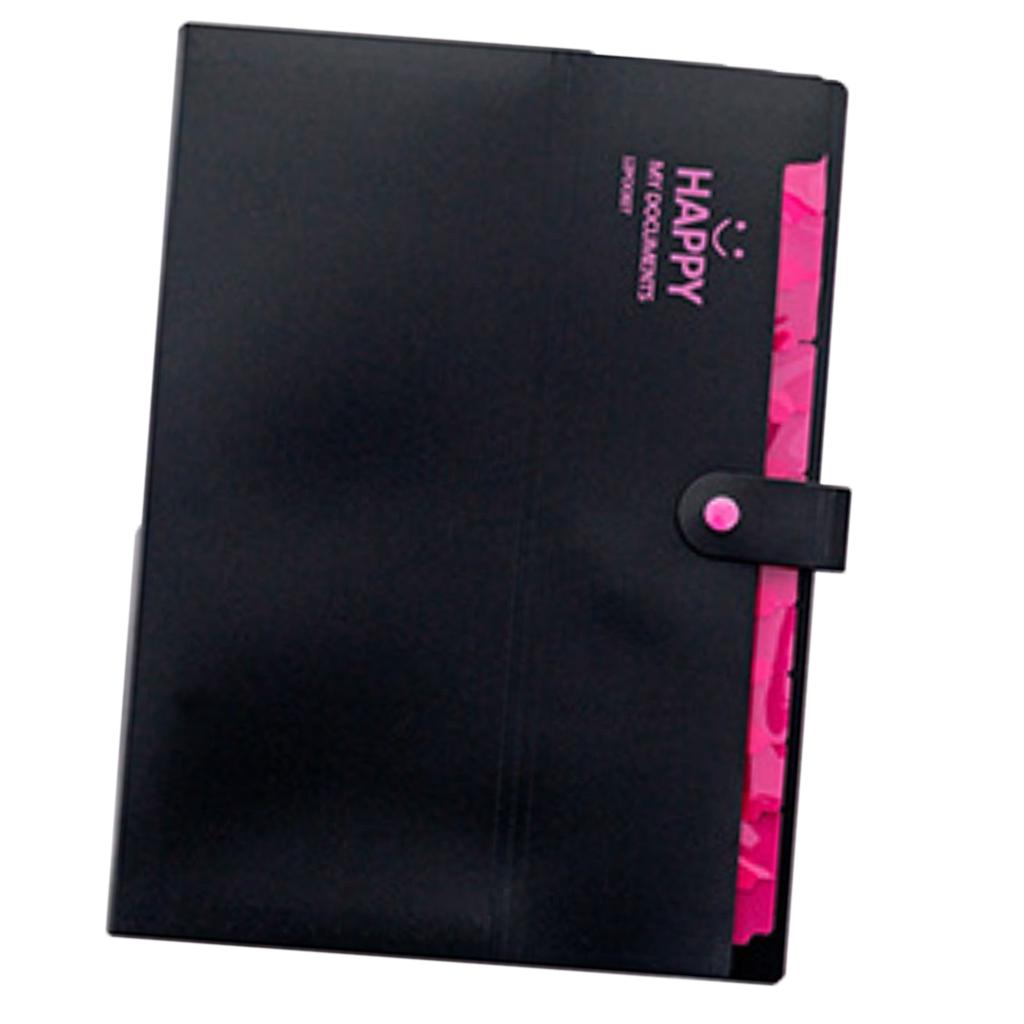 Multi-Layer Folder Document Bag Organizer Expandable Paper Holder Black