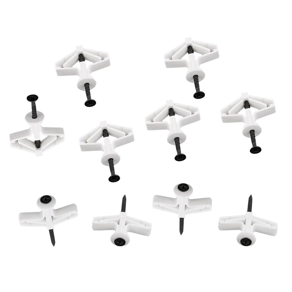 10Pairs Expansion Pipe Curtain Gypsum Board Hollow Wall Expansion Screws