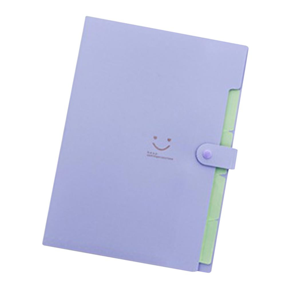 Smile Face Document Bag A4 Expanding File Folder Wallet Bill Folders Pink