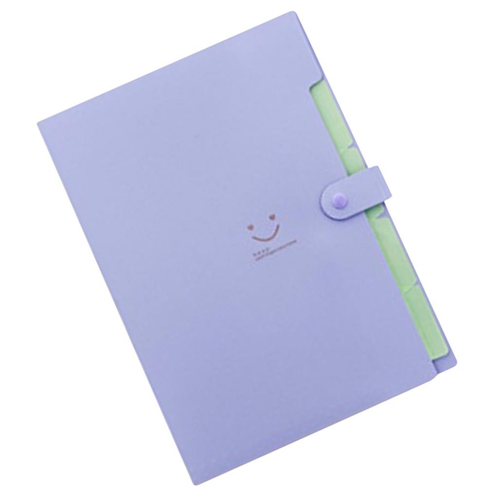 Smile Face Document Bag A4 Expanding File Folder Wallet Bill Folders Pink