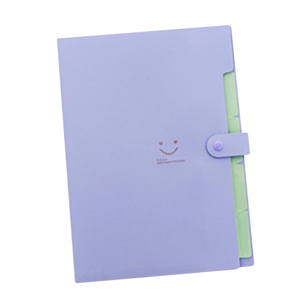 Smile Face Document Bag A4 Expanding File Folder Wallet Bill Folders Pink