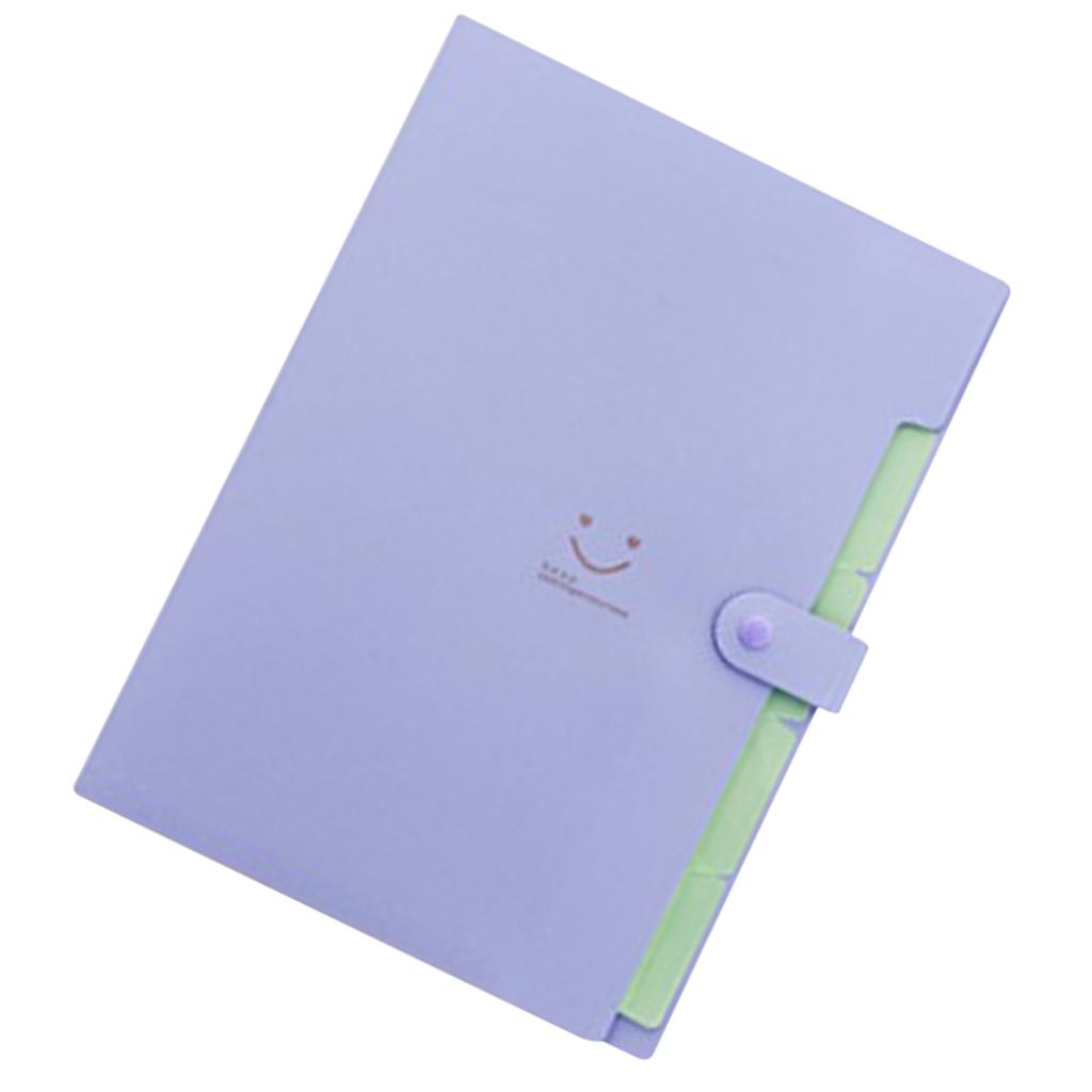 Smile Face Document Bag A4 Expanding File Folder Wallet Bill Folders Pink