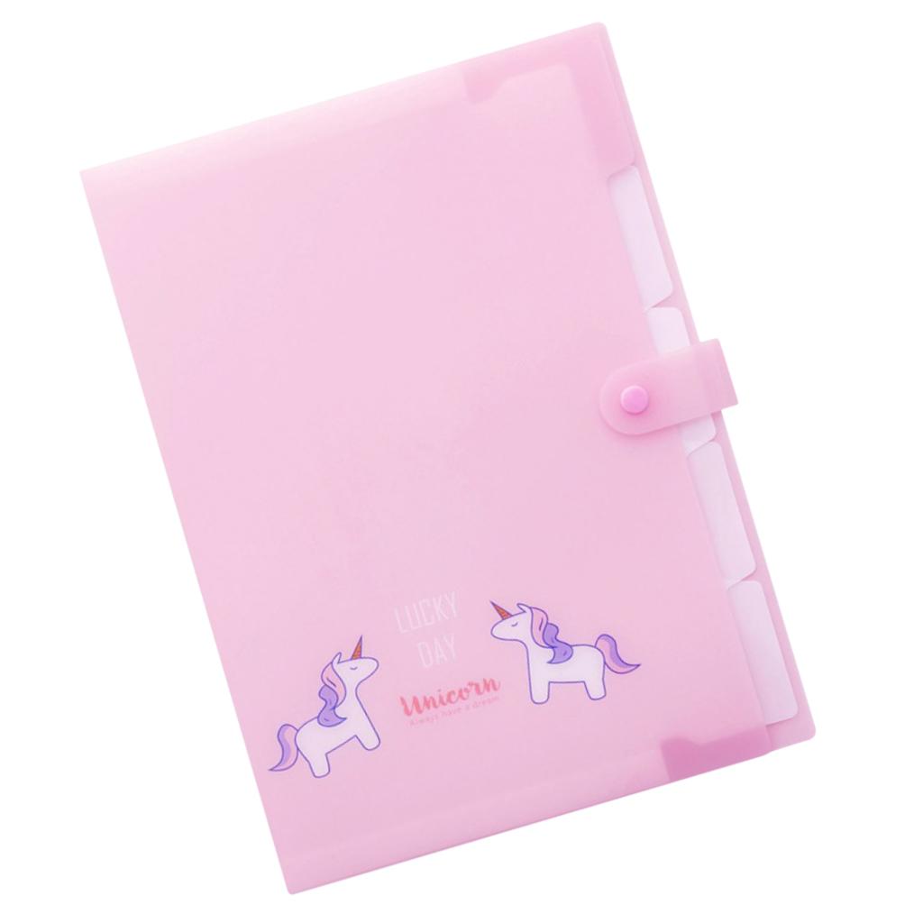 5 Pockets Office Expanding File Folder Document Accordion Organiser Pink