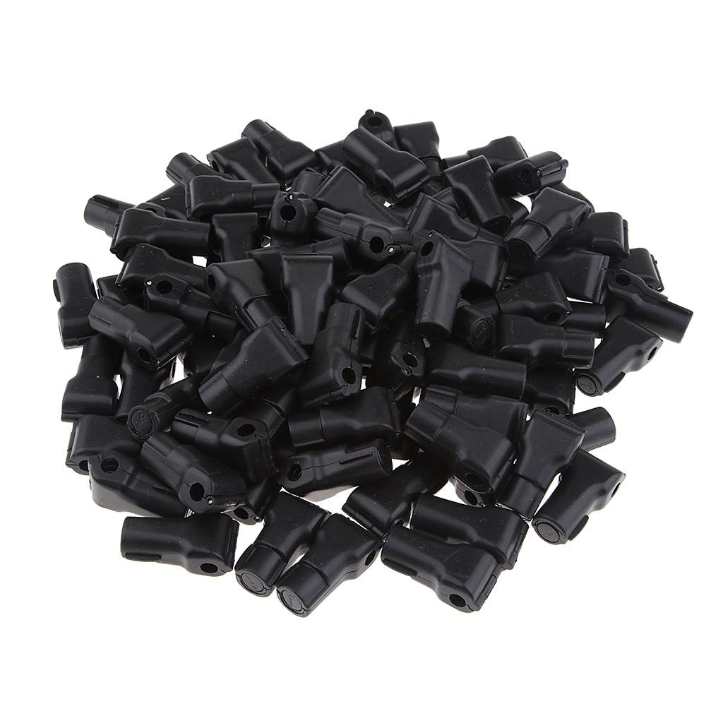 100Pcs Hook Stop Lock Safety Lockout Padlock Anti-Theft Lock Black 5 mm