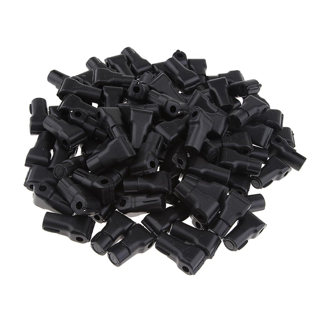 100Pcs Hook Stop Lock Safety Lockout Padlock Anti-Theft Lock Black 6 mm