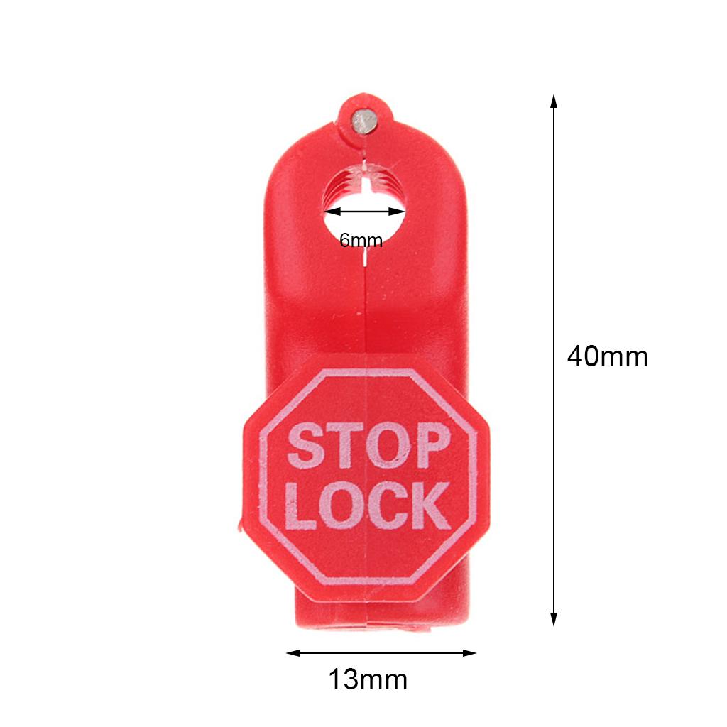 100 Pack Hook Stop Lock Safety Lockout Padlock Anti-Theft Lock Red  6 mm