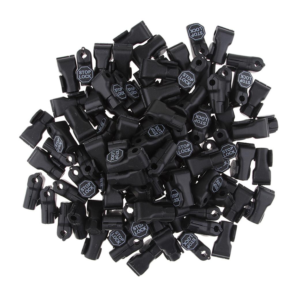 100 Pack Hook Stop Lock Safety Lockout Padlock Anti-Theft Lock Black 4.5 mm