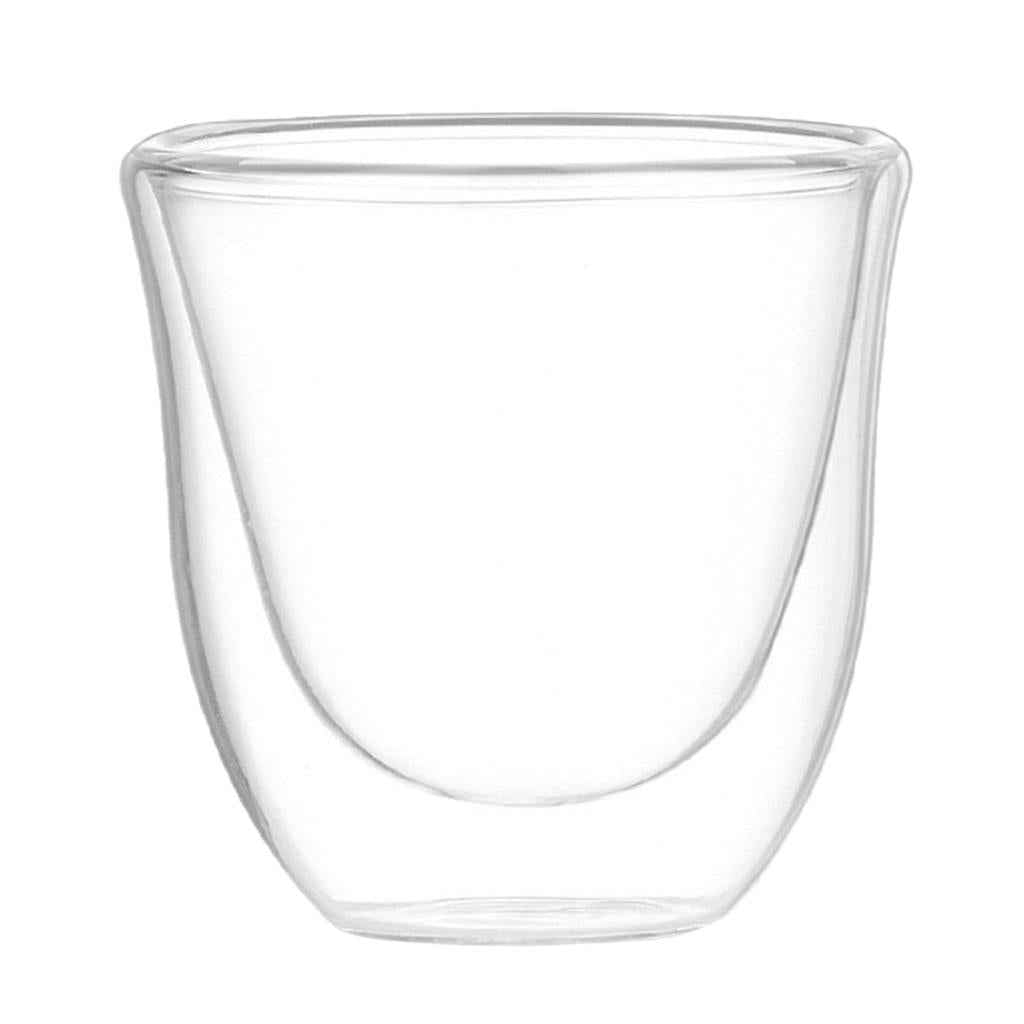 Modern Double Wall Clear Glass Mug - Perfect Clear Cup - Tea - Coffee - Cappuccino - Heatproof Insulating - Keeps Beverages Hot - Gift - 70ml