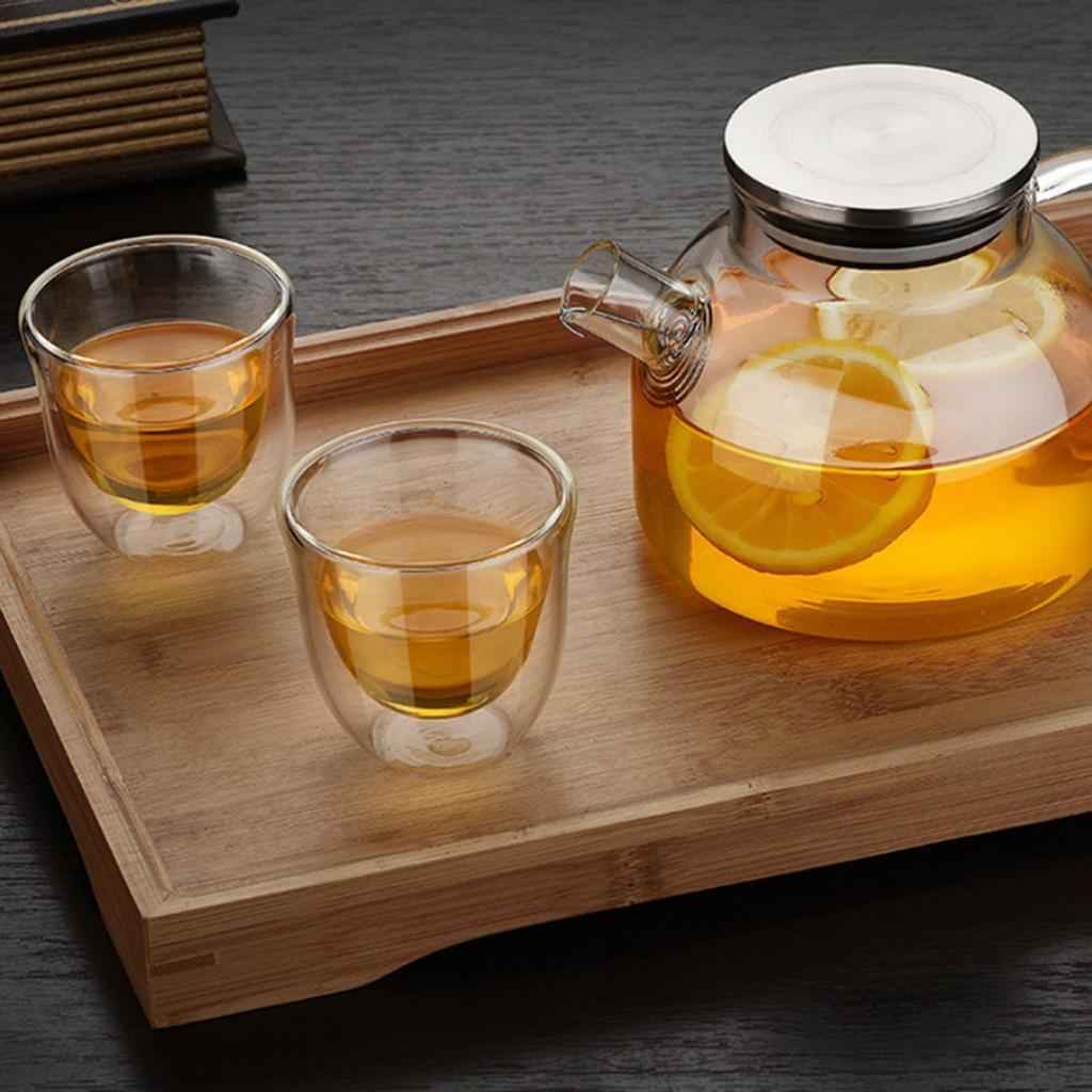 Modern Double Wall Clear Glass Mug - Perfect Clear Cup - Tea - Coffee - Cappuccino - Heatproof Insulating - Keeps Beverages Hot - Gift - 70ml