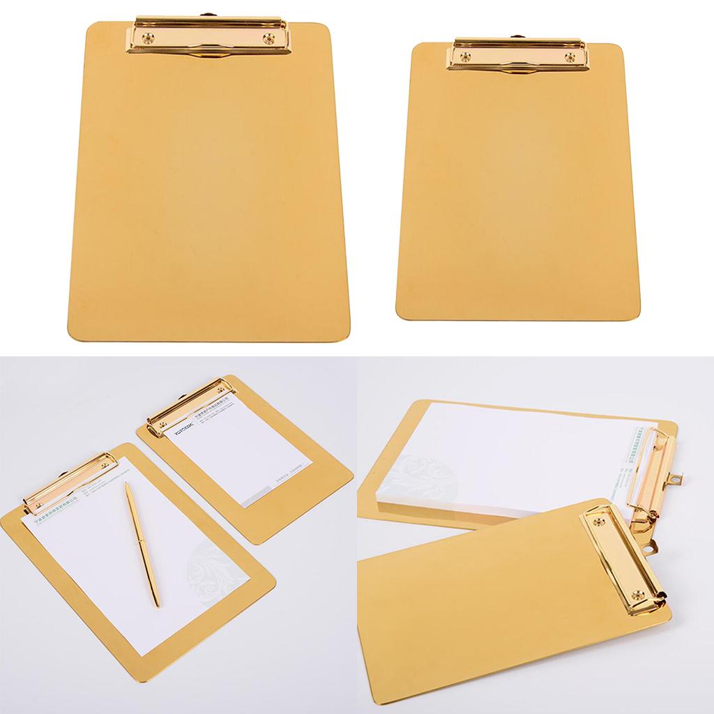 Portable Clipboard Stainless Steel Writing Board Metal Clip Document Holder 225×310mm