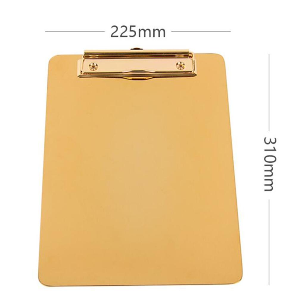 Portable Clipboard Stainless Steel Writing Board Metal Clip Document Holder 225×310mm