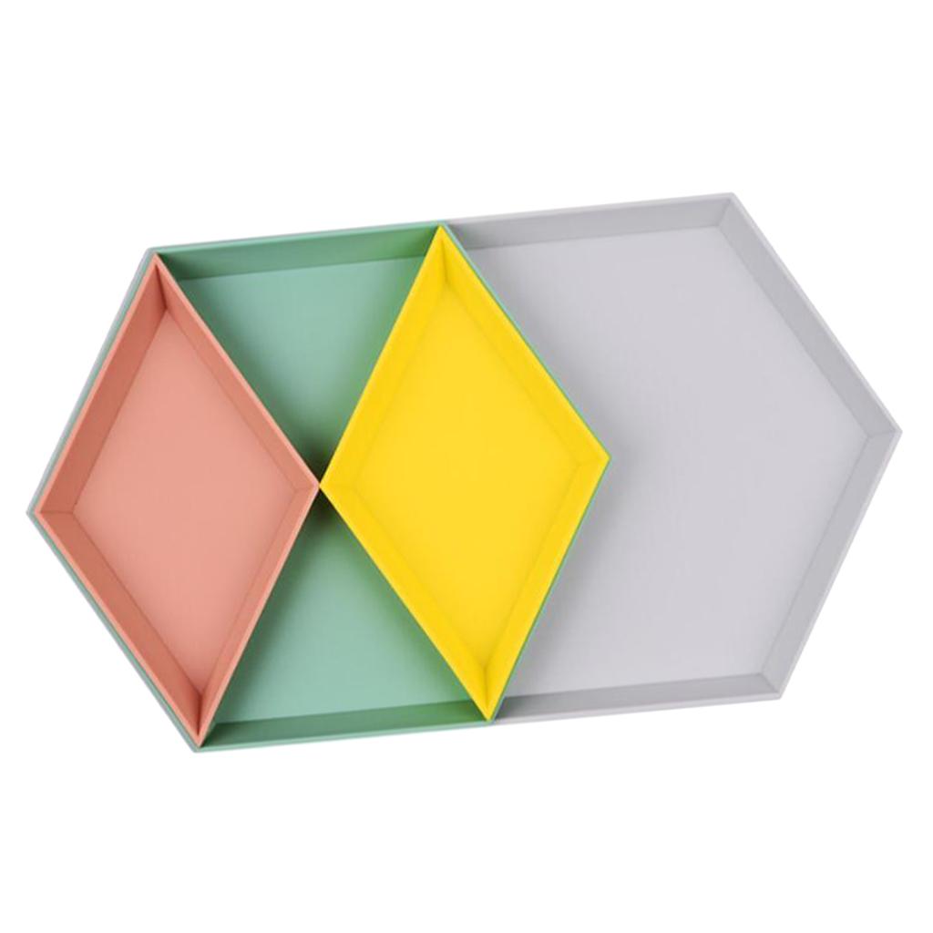 4 Pieces Geometric Combination Storage Trays fashionable desktop decoration