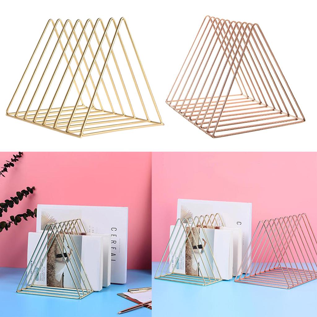 Metal Desk Book Holder Modern Minimalist Bookshelf for Home Office Gold