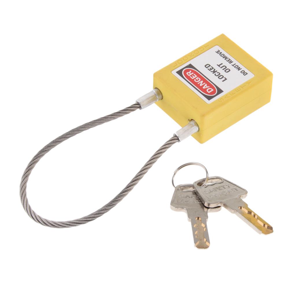 Stainless Steel Cable Safety Padlock Lockout Isolation Lock, 7 Color Yellow