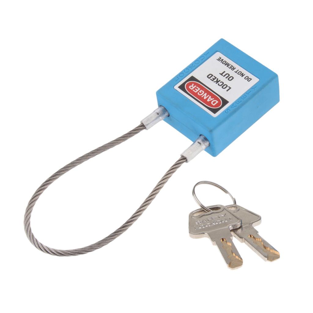 Stainless Steel Cable Safety Padlock Lockout Isolation Lock, 7 Color Blue