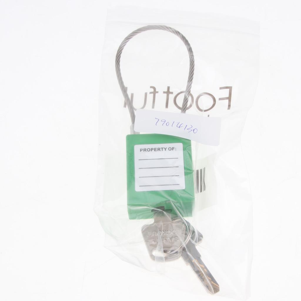 Stainless Steel Cable Safety Padlock Lockout Isolation Lock, 7 Color Green