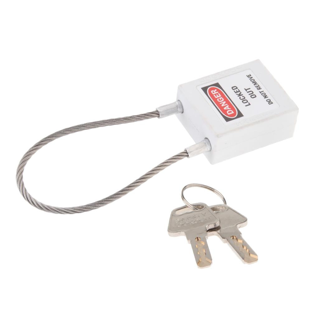 Stainless Steel Cable Safety Padlock Lockout Isolation Lock, 7 Color White