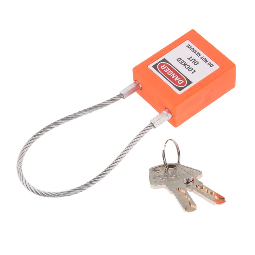 Stainless Steel Cable Safety Padlock Lockout Isolation Lock, 7 Color Orange