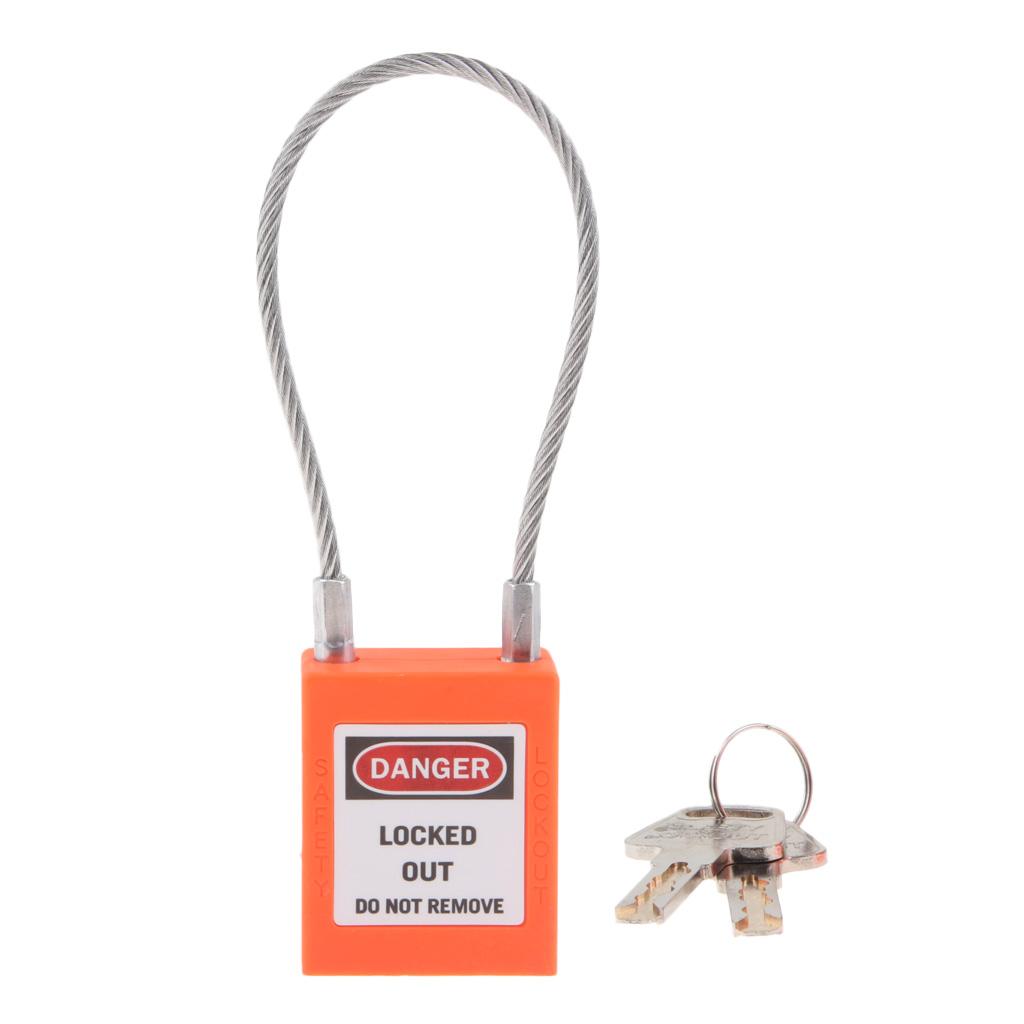 Stainless Steel Cable Safety Padlock Lockout Isolation Lock, 7 Color Orange