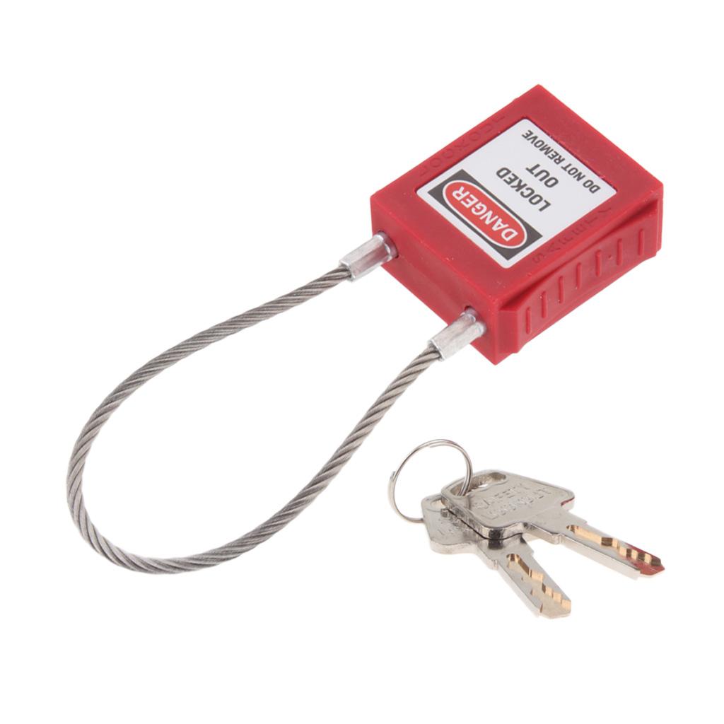 Stainless Steel PVC Curved Safety Mooring Rope Lockout Padlock Red