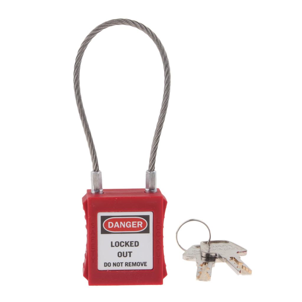 Stainless Steel PVC Curved Safety Mooring Rope Lockout Padlock Red