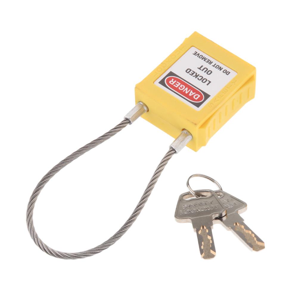 Stainless Steel PVC Curved Safety Mooring Rope Lockout Padlock Yellow