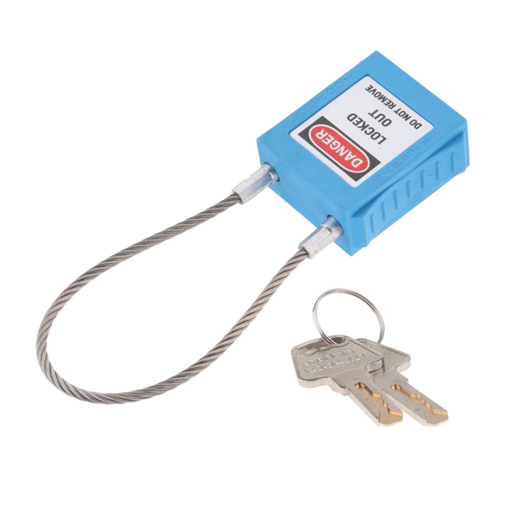 Stainless Steel PVC Curved Safety Mooring Rope Lockout Padlock Blue