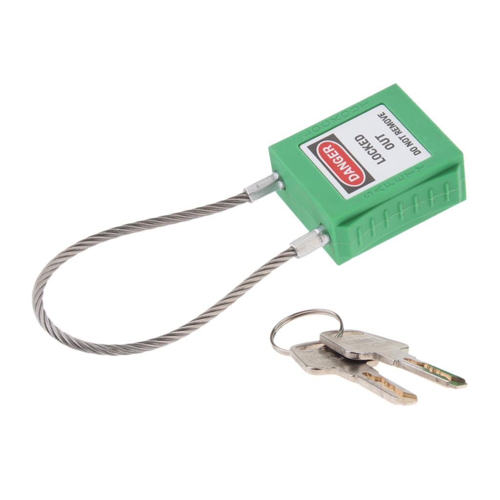 Stainless Steel PVC Curved Safety Mooring Rope Lockout Padlock Green