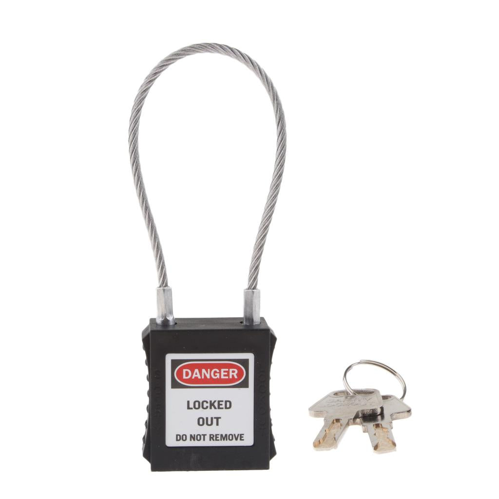 Stainless Steel PVC Curved Safety Mooring Rope Lockout Padlock Black