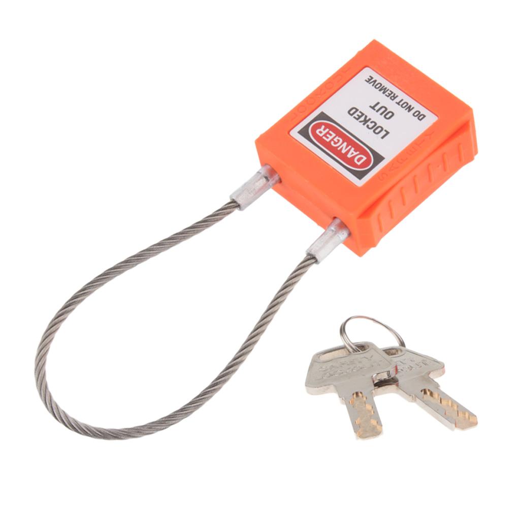 Stainless Steel PVC Curved Safety Mooring Rope Lockout Padlock Orange