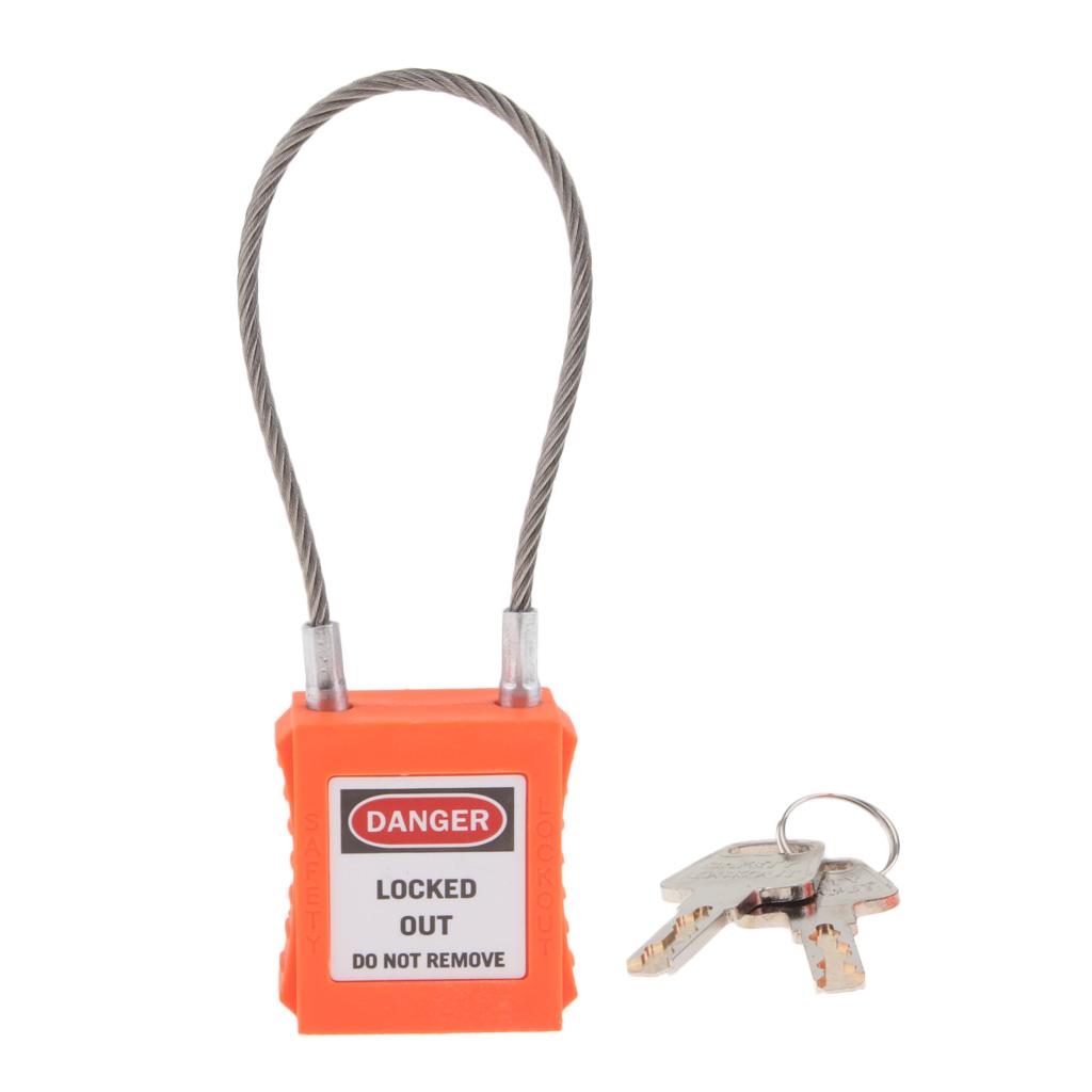 Stainless Steel PVC Curved Safety Mooring Rope Lockout Padlock Orange