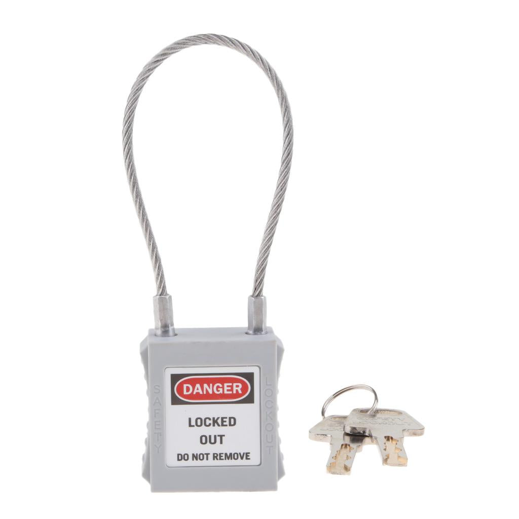 Stainless Steel PVC Curved Safety Mooring Rope Lockout Padlock Grey