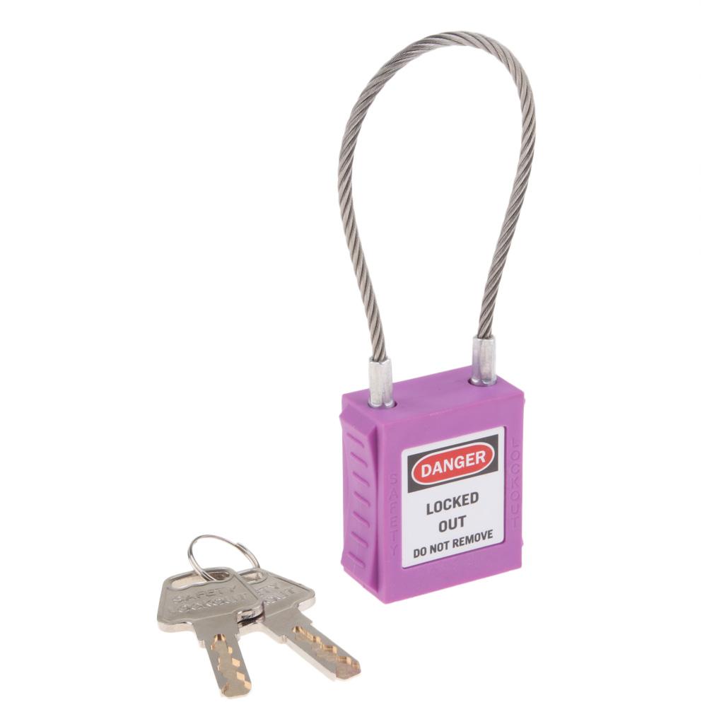 Stainless Steel PVC Curved Safety Mooring Rope Lockout Padlock Purple