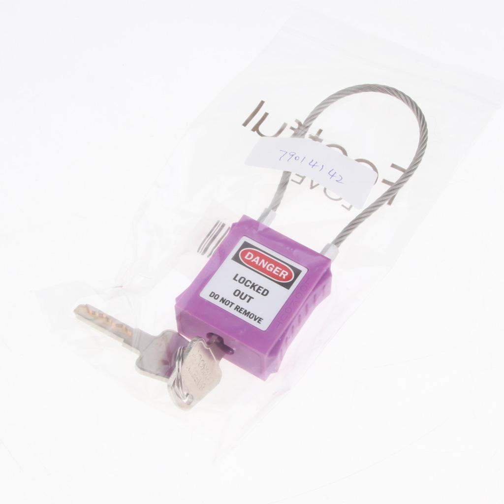 Stainless Steel PVC Curved Safety Mooring Rope Lockout Padlock Purple