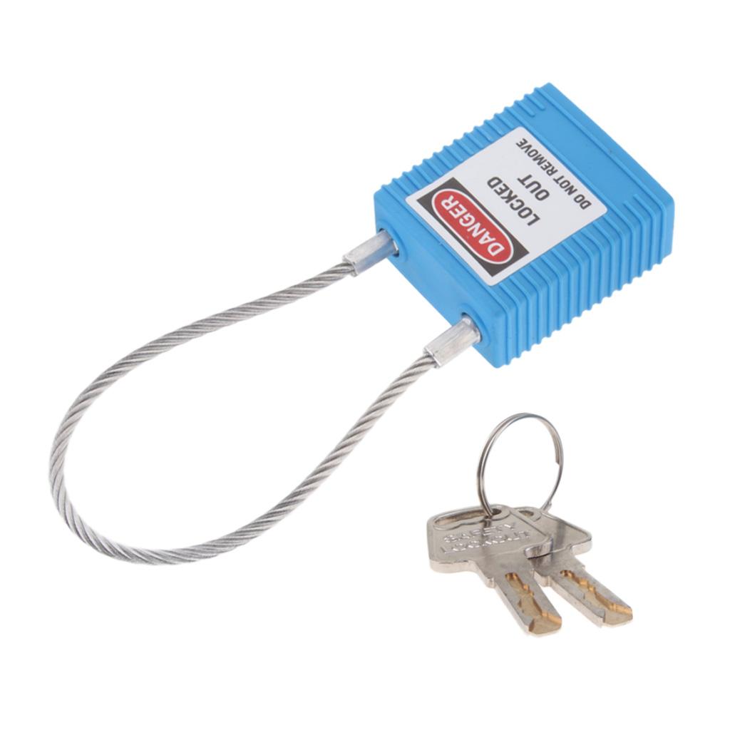 Safety Lockout Padlock Keyed Different 3.2mm Shackle  Blue