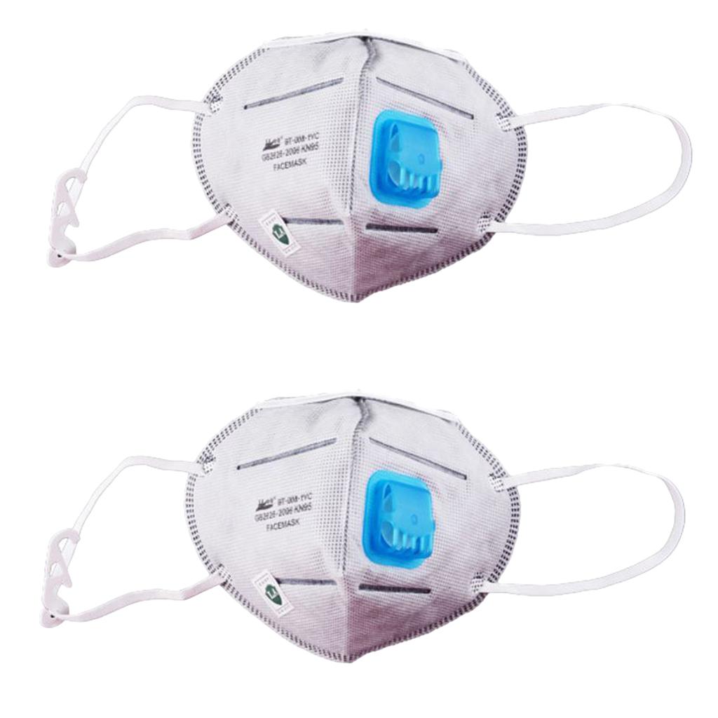 2Pcs PM2.5 Anti Haze Mask Dust Filter Mouth Mask with Adjustable Ear Loop