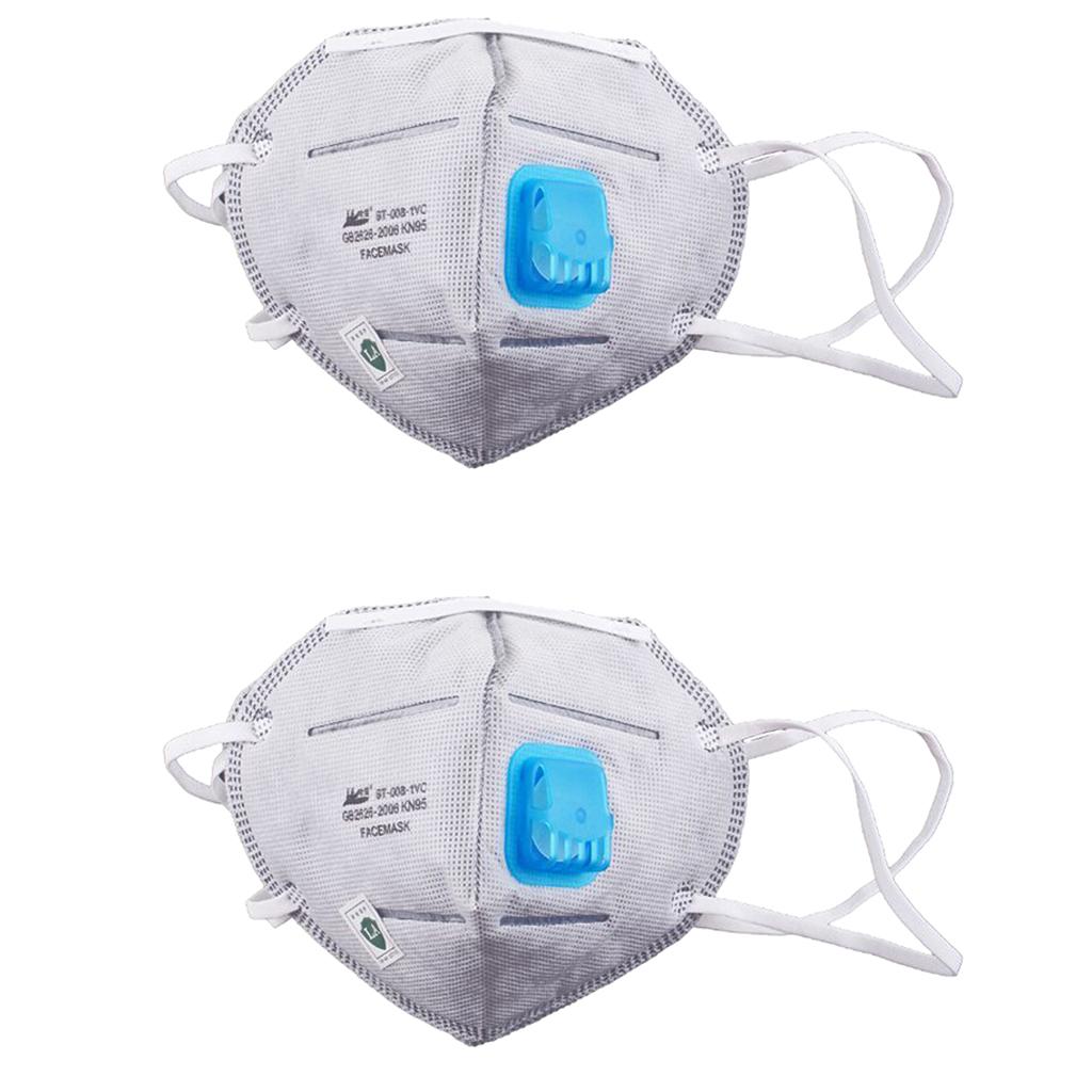 2Pcs PM2.5 Anti Haze Mask Dust Filter Mouth Mask with Adjustable Ear Loop