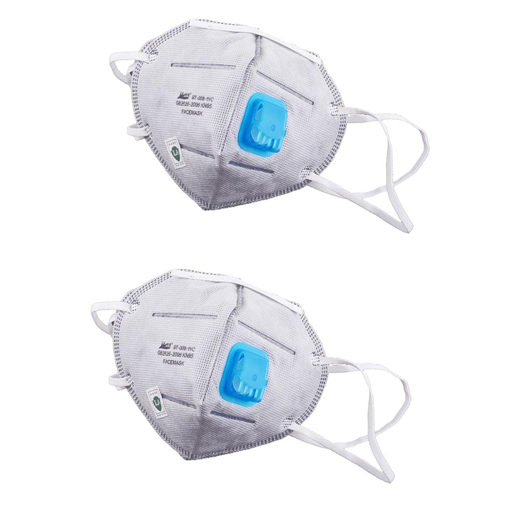 2Pcs PM2.5 Anti Haze Mask Dust Filter Mouth Mask with Adjustable Ear Loop