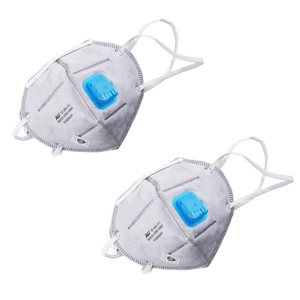 2Pcs PM2.5 Anti Haze Mask Dust Filter Mouth Mask with Adjustable Ear Loop