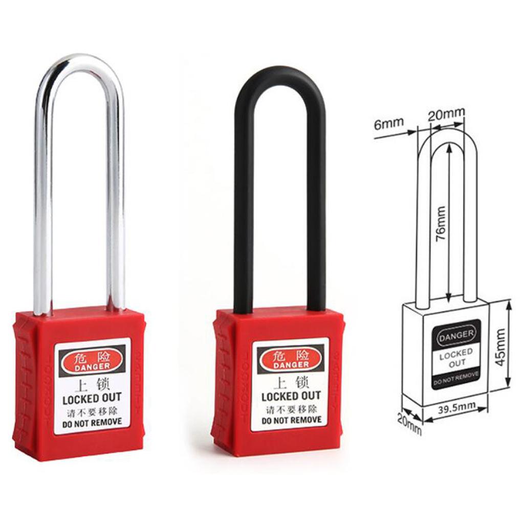 Safety Security Lockout Padlock Keyed Alike Nylon 76mm Shackle  Red