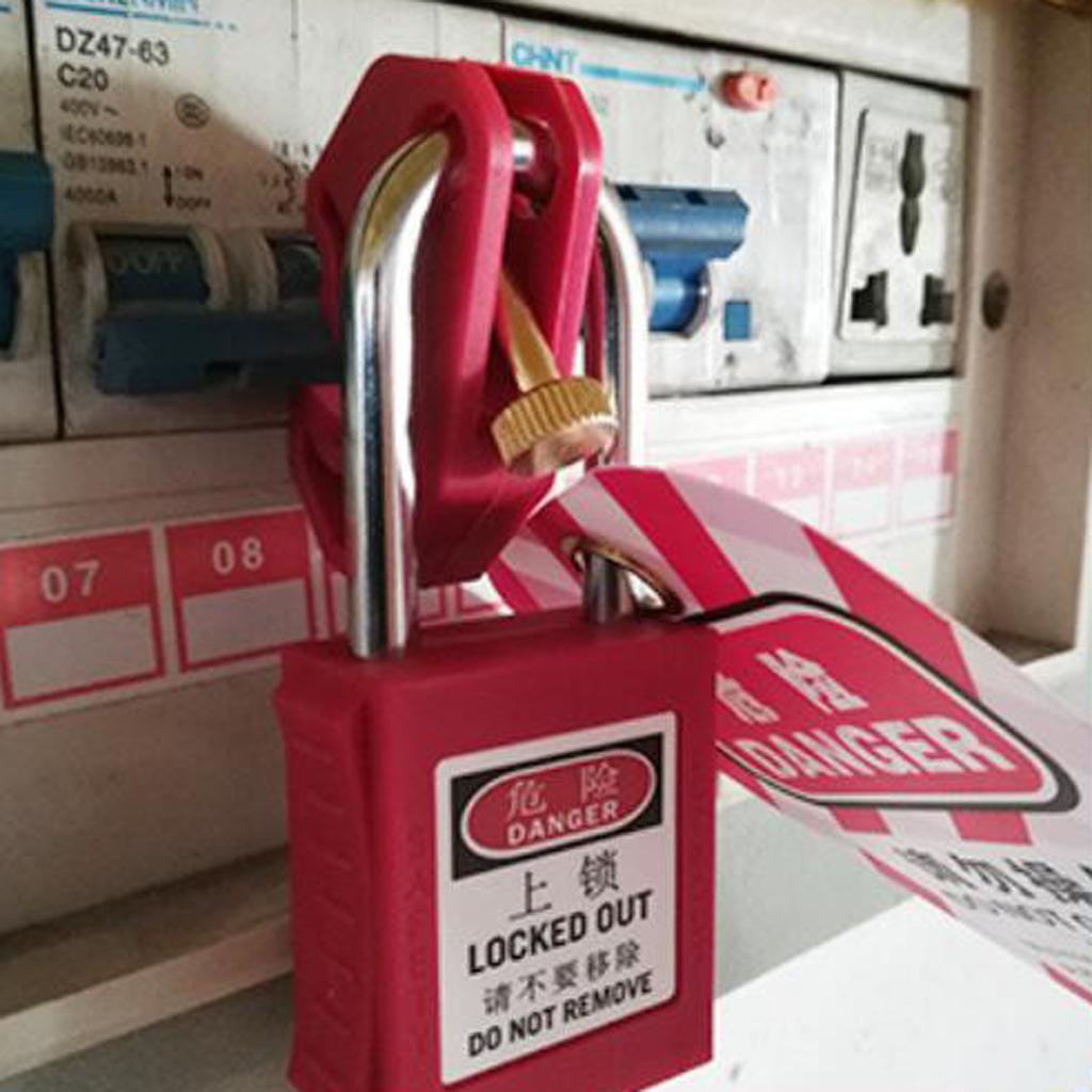 Safety Security Lockout Padlock Keyed Alike Nylon 76mm Shackle  Red