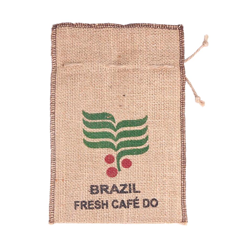 Burlap Coffee Bean  Sacks Gunny Bag Reusable Bags With Drawstring 1