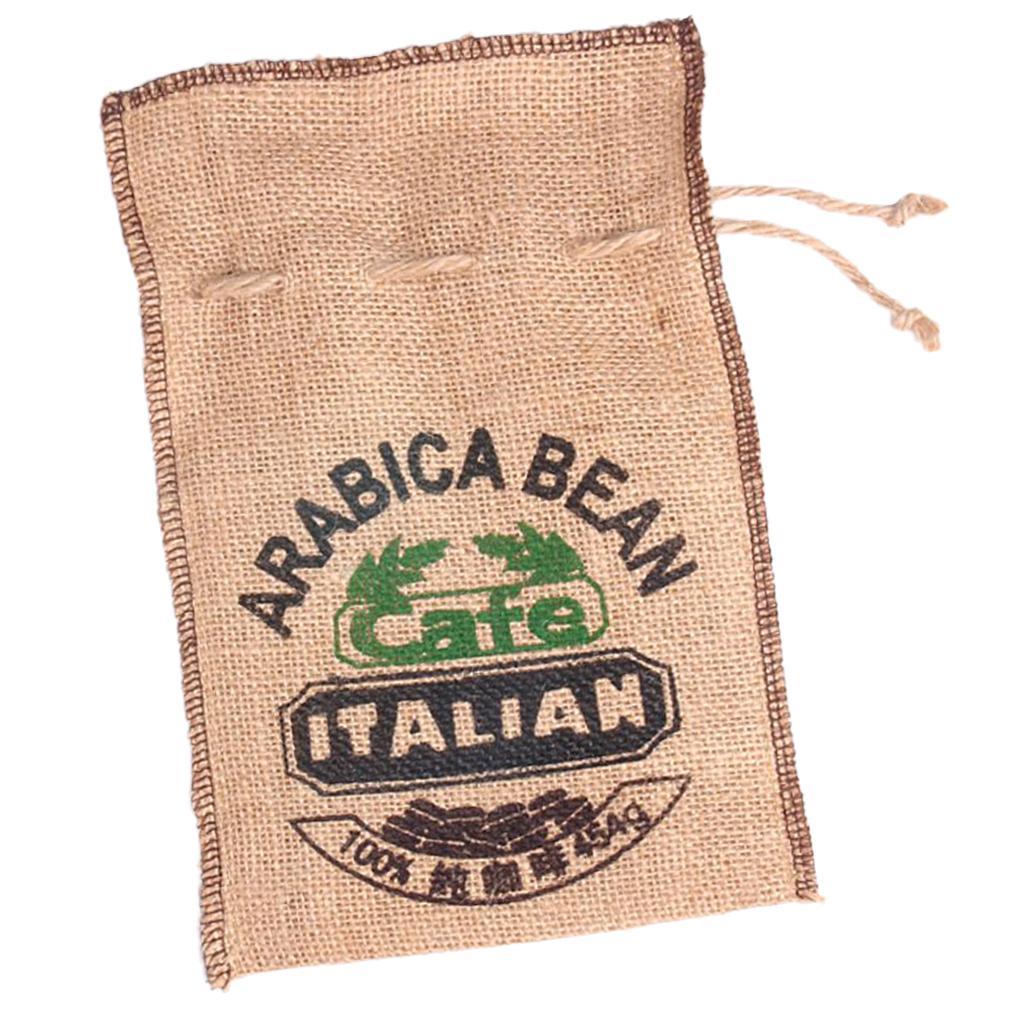 Burlap Coffee Bean  Sacks Gunny Bag Reusable Bags With Drawstring 3