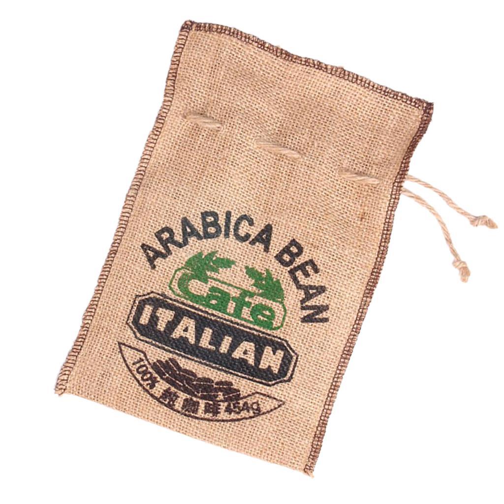 Burlap Coffee Bean  Sacks Gunny Bag Reusable Bags With Drawstring 3